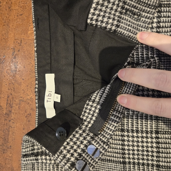 Tibi Check Wool Mini Skirt Size 0 - Picture 9 of 9
